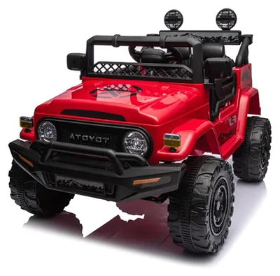 Immagine prodotto di Macchina Elettrica per Bambini Fuoristrada Toyota Fj Cruiser 12V Telecomando Ruote in Gomma e Sedile in Pelle Rosso