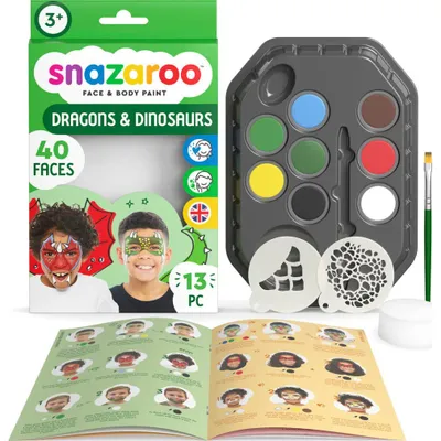 Produktbild von SNAZAROO Set mit 8 Gesichtsmalfarben - Drachen und Dinosaurier
