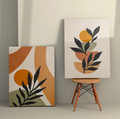 Produktbild von Wallity, 2KNV4271 - 70 x 100, Dekoratives Leinwandgemälde (2 Stück), Mehrfarbig, 100 % LEINWAND, 70 x 100 cm
