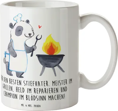 Produktbild von Mr. & Mrs. Panda Tasse Bester Stiefvater - Weiß - Geschenk, Kaffeebecher, Familie Verwandte, Jubiläen, Becher, Talente, Liebe, Kaffeetasse, persönliche Erinnerungen, Pott