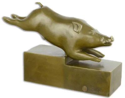 Obrázek produktu pro Casa Padrino bronzová plastika divočák bronz / zlato 35,5 x 10,3 x v. 23,2 cm - dekorativní bronzová figura