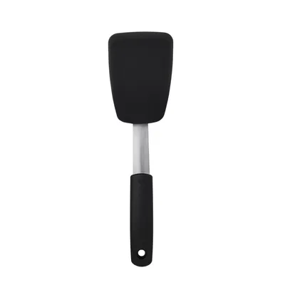 Produktbild von OXO Good Grips Flexibler Silikon-Pfannenwender, Schwarz, Edelstahl, Silikon, Edelstahl, 315 °C, 285,8 mm, 141,7 g
