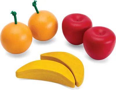 Produktbild von PlanToys - Obst & Gemüseset A (Apfel, Orange, Banane) - 18m+