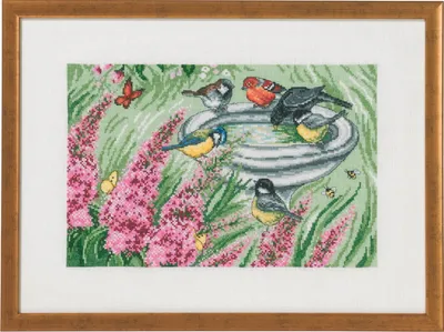 Produktbild von Permin Kreuzstich Stickpackung "Vogelhaus", Zählmuster, 47x34cm, 90-9396