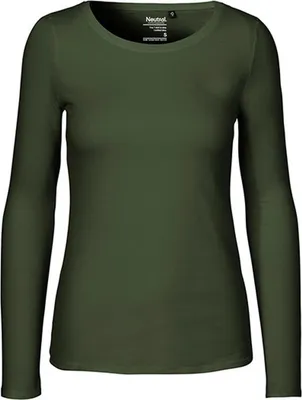 Produktbild von Neutral O81050 | Damen Long Sleeve T-Shirt / 100% Fairtrade-Baumwolle - Farbe: Military - Größe: L