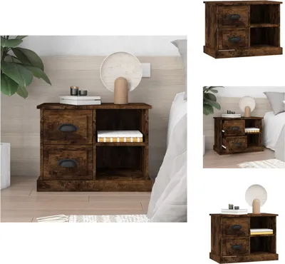 Obrázek produktu pro vidaXL Noční stolek z kouřového dubu 60x35,5x45 cm - Noční stolky