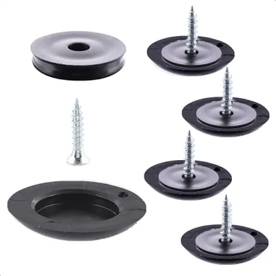Produktbild von WAGNER QuickClick® Kunststoffgleiter BLACK SLIM - 4x Schraube, 4x Basis Ø 14/17 mm & Gleiter Ø 25 mm, DE Ware - 16792599