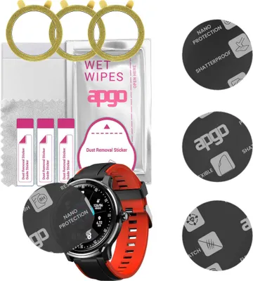 Produktbild von apgo 3 Stück Schutzglas, Matt, kompatibel mit Manta SWT05BP Smartwatch, Hybrid 8H, Ersatz für Hartglas, Displayschutzglas, Bildschirmschutz, Displayschutz, kratzfest