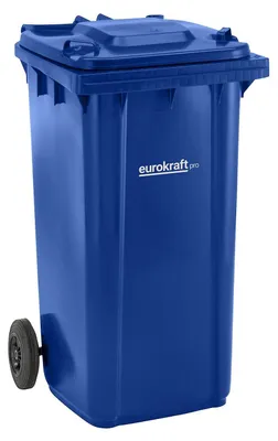 Image de Grande poubelle de 240 litres, de couleur bleue