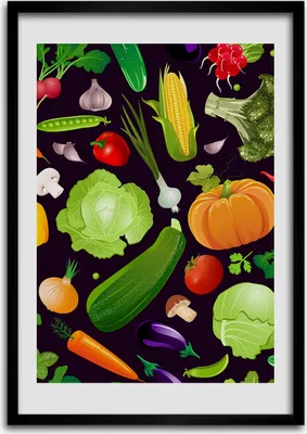 Produktbild von Bild - Bilderrahmen - Foto - 70 cm x 100 cm - MDF - Rahmen - Wandkunst - Gemüse