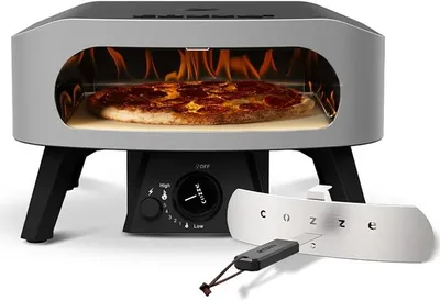 Immagine prodotto di Forno per pizza da 13 pollici, modello CLASSIC | Gas a 30 mbar | Pietra refrattaria in cordierite inclusa | Accensione automatica | Termometro integrato | Acciaio inossidabile | Tempo di cottura rapido: 2 minuti, colore nero