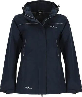 Produktbild von Blue Wave Damen Regenjacke Klea Verstaubar - Wasserdichte Outdoor-Jacke mit abnehmbarer Kapuze in Marine Größe 52