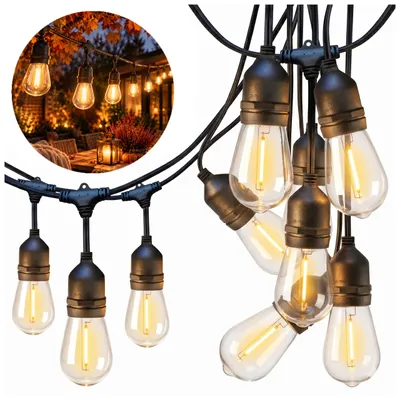 Produktbild von MasterLED LED Lichterkette Außen 10 m 20 x E27 2700 K IP44 Warmweiß für Garten Terrasse