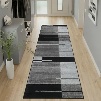 Produktbild von Carpetsale24 Designer Wohnzimmer Teppich Modern Weicher Kurzflor Teppich Konturenschnitt Pflegeleicht, Grösse: 80x300 cm