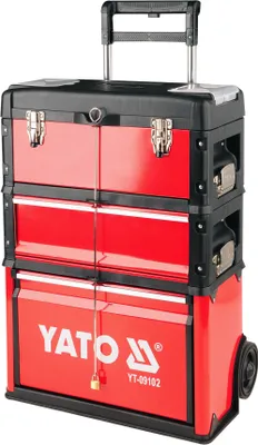 Produktbild von Yato YT-09102, Werkzeugkasten, Aluminium, Metall, Kunststoff, Schwarz, Rot, 45 kg, 520 mm, 320 mm