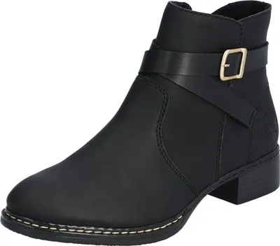 Produktbild von Rieker Damen Stiefelette Schnalle Reißverschluss 73495, Größe:37 EU, Farbe:Schwarz