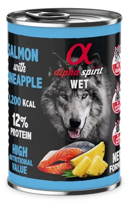 Produktbild von ALPHA SPIRIT WET Mono Lachs mit Ananas - Nassfutter für Hunde - 400g