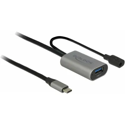 Produktbild von Aktives USB 3.1 Gen 1 Verlängerungskabel USB Type-C" zu USB Typ-A 5 m Delock