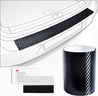 Produktbild von Ladekantenschutz Folie Lackschutz passend für Skoda Karoq Facelift Bj. 12/2021-, Farbe:Carbon-Look