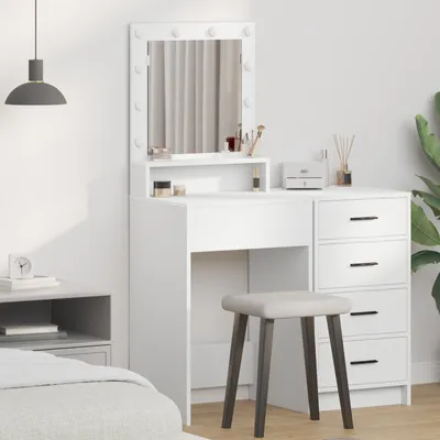 Image de Coiffeuse design avec étagère Blanc 50 x 41 x 135 cm Bois composite - Coiffeuses 2025 Neu9114061 1parcel