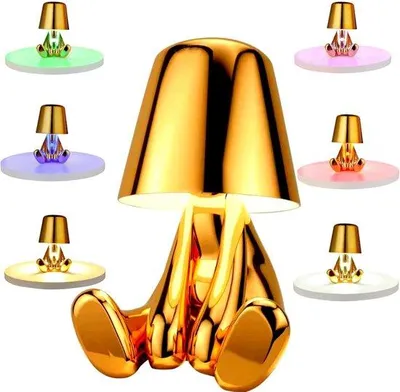 Obrázek produktu pro Noční lampička Goldschreiner – stmívatelná stolní lampa s bezdrátovým nabíjením, vhodná do kanceláře, ložnice nebo domácí pracovny – moderní design