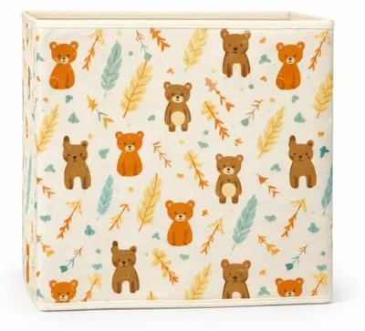 Produktbild von Prendi Home Aufbewahrungsbox 30x30x30 cm faltbar – Kinderzimmer Stoffbox Motiv Wild Tiere 2