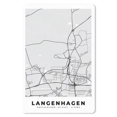 Produktbild von MuchoWow® Mauspad Mousepad Langenhagen - Karte - Deutschland - Stadtplan 40x60 cm - Mousepads - Maus Mat - Pad - Mausunterlage - Schreibtisch Accesoire