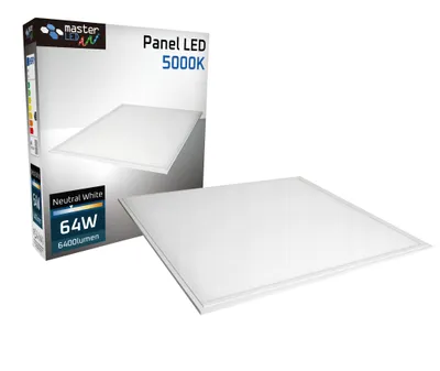 Produktbild von MasterLED Panel 60x60cm LED Deckenleuchte 64W Tageslichtweiß 5000K Rasterleuchte Slim Design 6400lm IP20 Büro Kassettenlampe Weiß