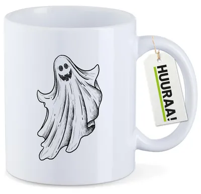 Produktbild von Huuraa Kaffeetasse Comic Geist Fabelwesen 330ml Weiß Keramik Kaffeebecher Geschenkidee