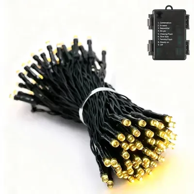 Lichterkette 3 m, 20 LEDs, warmweiß, batteriebetrieben, 8 Modi