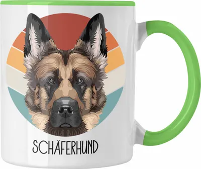 Produktbild von Trendation - Schäferhund Besitzer Tasse Geschenk Lustiger Spruch Geschenkidee Schäferhund Mama Papa (Grün)
