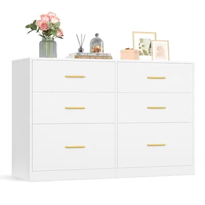 Produktbild von VASAGLE Kommode mit 6 Schubladen, Aufbewahrungsschrank, für Schlafzimmer, Wohnzimmer, 40 x 119 x 78 cm, weiß