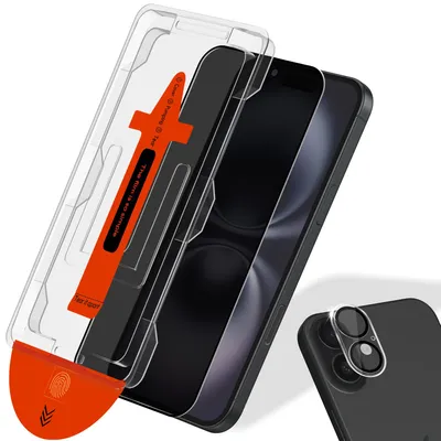 Obrázok produktu pre 1-balenie iPhone 16 Plus Ochranné sklo na displej Privacy & 1-balenie ochrana objektívu - Tvrdené sklo | [Automatická inštalácia] - Bez bublín