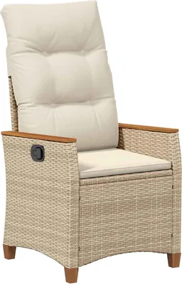 Immagine prodotto di vidaXL Sedia da giardino regolabile beige e crema 64 x 57,5 x 112 cm