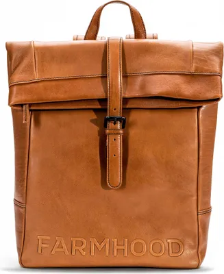 Produktbild von Farmhood Leder Rucksack mit Laptopfach Memphis Backpack Cognac hellbraun