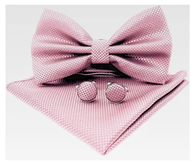 Produktbild von Fliege für Herren mit Einstecktuch und Manschettenknöpfen: Set für Hochzeit, Smoking, Anzug, formelle Anlässe - Geschenkbox