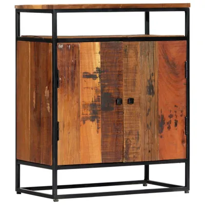 Image de vidaXL Armoire d'appoint 60x35x76 cm Vieux bois massif et acier
