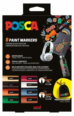Produktbild von Posca Pc-5m & Pc-3m 8 Marker   Kinder  One Size
