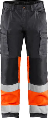 Produktbild von High Vis Arbeitshose Mit Stretch "1551 " - Blakläder Mittelgrau/High Vis Orange D84