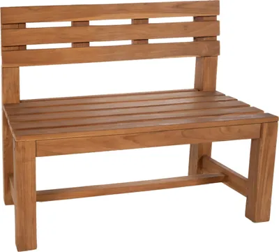Produktbild von CLP Teakbank Augusta Gartenbank mit Rückenlehne wetterfest stabil massiv teak Größe 120 cm