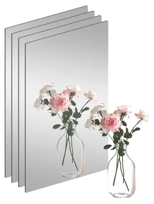 Produktbild von Set aus 4 Selbstklebenden Wandspiegeln 40 x 30 cm