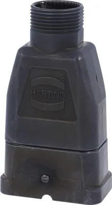 Produktbild von HARTING Han Q Tüllengehäuse mit PE-Klemmstelle, 1xM25 gerader Kabelabgang, für 1 Bügel (am Unterteil) Halbverschraubung