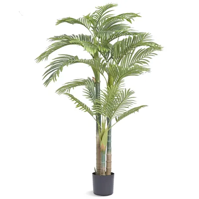 Obrázok produktu pre VEVOR Gold Fruit Palm Artificial 1030x1030x1981mm Artificial Plant PE Artificial Plants Plastic Plants in Pot Odourless Waterproof Ideálne pre zdobenie spálne štúdia obývačka