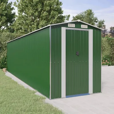 Immagine prodotto di VidaXL Casetta da giardino 192x772x223 cm in acciaio zincato verde