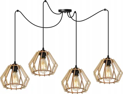Image de Suspension moderne en bois avec éclairage LED