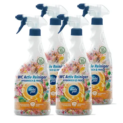 Produktbild von Ambi Pur WC Aktiv Reiniger Spray Citrus & Waterlilly 750ml (4er Pack)