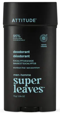 Obrázek produktu pro ATTITUDE Přírodní pánský deodorant Super Leaves, Eukalyptus & Šalvěj, 75 g