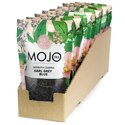 Immagine prodotto di MOJO TEA Tè nero Earl Grey Blue con fiori di fiordaliso Set 10x50g - Tè in foglie aromatizzato con bergamotto e fiori - Elegante tè nero