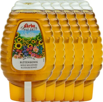 Produktbild von BLÜTEN-HONIG naturbelassen 6x 500g Dosierflasche von DARBO