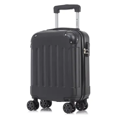 Produktbild von Koffer Trolley Reisekoffer Suitcase, Rollkoffer Handgepäck ,mit 4 Rollen360°, Hartschalenreisekoffer, Zahlenschloss, Weicher Gummigriff(S,Schwarz)